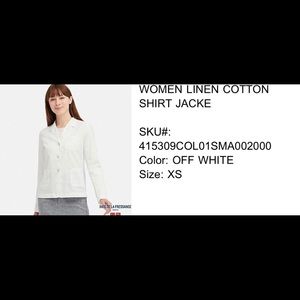 UNIQLO IDLF LINEN COTTON SHIRT JACKET